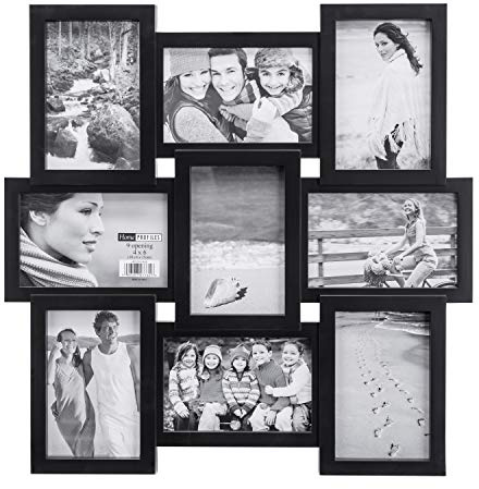 Malden 4x6 9-Opening Collage Picture Frame - Displays Nine 4x6 Pictures - Black