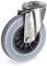 Roulette à oeil INOX pivotante diamètre 50 mm roue caoutchouc gris - 50 Kg