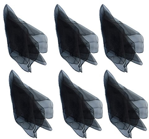 HOEREV Kleine Packung mit 6 Schals für Jonglierarbeiten (Tanz) 60 cm x 60 cm, 6 schwarz
