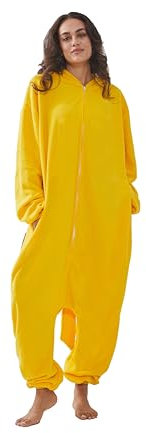 SMITHROAD Jumpsuit Tier Karton Fasching Halloween Kostüm Sleepsuit Cosplay Fleece-Overall Pyjama Schlafanzug Erwachsene Unisex Nachtwäsche XL