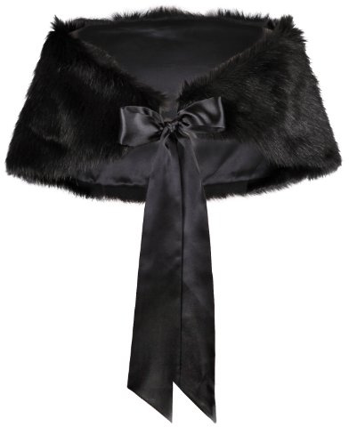 Flora Faux fur Satin lined Bridal Stole/Wedding Wrap Cover up/Bridesmaid Cape,code YRB