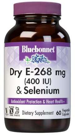BlueBonnet Dry E-400 IU Plus Selenium Vegetarian Capsules, 60 Count
