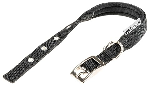 Ferplast Collare Cane Taglia Piccola Collare per Cani in Nylon Imbottito Regolabile Fibbia Metallica, Misura Collo 23-31 cm, Nero