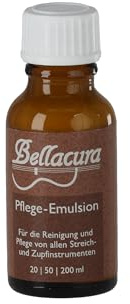 Bellacura Emulsión de cuidado Standard - Botella de 20 ml – Producto de limpieza y cuidado para instrumentos de cuerda con barniz brillante | Made in Germany