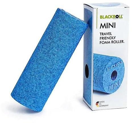 BLACKROLL MINI (5x15 cm) | Le petit rouleau de massage en mousse original pour l'exercice des fascias, le fitness, le yoga et la récupération musculaire en bleu azur