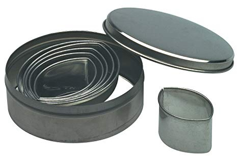 PIAZZA Set da 6 Tagliabiscotti - Formine Ovali - in Latta - per Pasta, Torte, Biscotti, Pasticceria