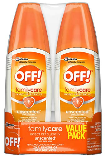 OFF! FamilyCare Insect & Mosquito Repellent Spritz, Unscented Bug spray with Aloe-Vera, 7% Deet, 6 oz (Pack of 2)