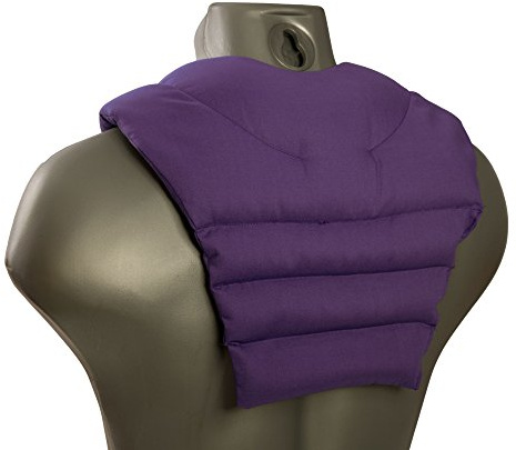 Cojín para el cuello con parte dorsale - violeta - Almohada térmica - Saco cervical térmico de semillas - Cojín caliente para la espalda - Semillas de colza
