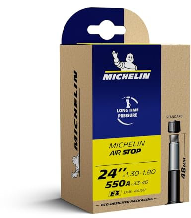 Michelin Uni Airstop Fahrradschlauch, schwarz, 24x1,5 <-> 1,85, 804145