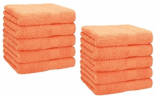 Betz 10 Stück Seiftücher Premium 100% Baumwolle Seiflappen-Set 30x30 cm Farbe orange