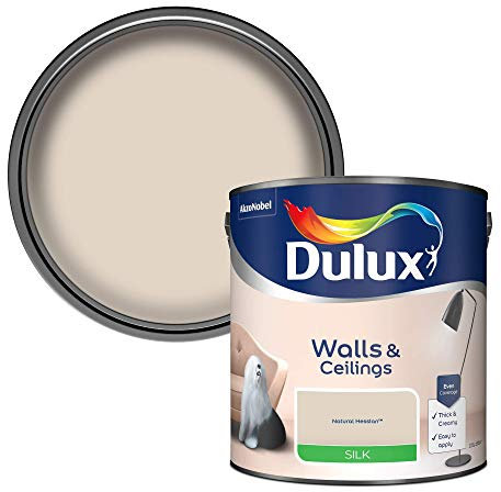 Dulux Silk Emulsion Paint For Walls And Ceilings - Natural Hessian 2.5 Litres