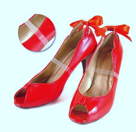 2 Pairs Clear Invisible High Heel Shoe Straps Mules Slips-Ons Transparent Women Insoles