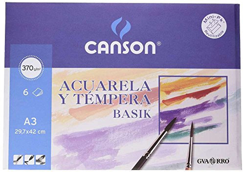 Canson 402393 Aquarellpapier, 6 Bögen