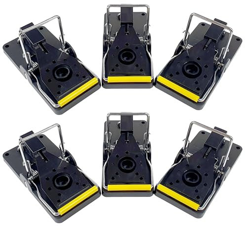 ROSHIELD 6 x Mouse Trap, 6 Pack Heavy Duty Reusable Snap Traps that Kill Instantly, High Sensitive Mice Catcher UK, Safe and Effective Rodent Trap for Indoors and Outdoors, Easy Set-up & Clean