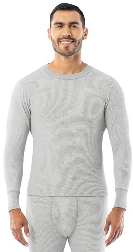 INDERA Camisa térmica Tradicional de Manga Larga para Hombre, Color Gris Jaspeado, Talla 4X