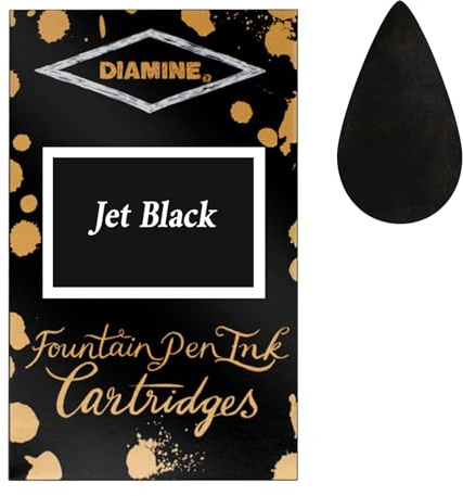 Diamine Jet Black fountain pen ink cartridges (18 Pack)