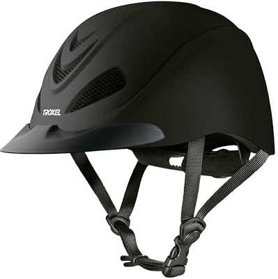Troxel Liberty Ultralight Horse Riding Helmet, Low-Profile Adjustable Design, Safety Horseback Riding Gear, Large (7-1/4 - 7-1/2), Black Duratec
