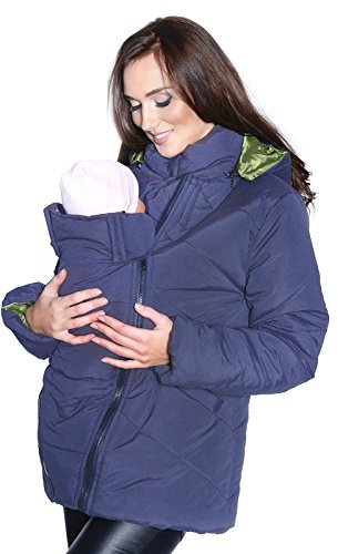 MijaCulture 3 en 1 Chaqueta de Maternidad Embarazo para portabebés 1108A (XL, Azul)
