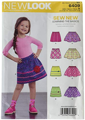 New Look Sewing Pattern UN6409A Autumn Collection Child's Pull-On Skirts Sewing Patterns, A (3-4-5-6-7-8)