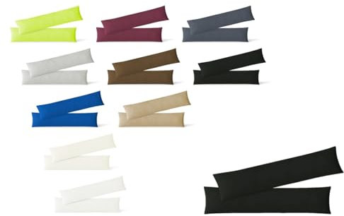 EXKLUSIV HEIMTEXTIL Jersey Kissenbezug Hülle 2 Sparpack Set mit Reißverschluss hochwertige Qualität 40 x 145 cm schwarz