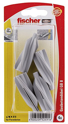 fischer 052491 K SB-Karte, Inhalt: 4 x Gasbetondübel GB 8