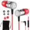 KLIM Fusion Auricolari con Microfono + Audio di Alta qualità + Cuffie di Lunga Durata con Memory Foam + Garanzia 5 Anni - Jack 3.5 mm per iOS Android PC Console + Nuova Versione + Rosso