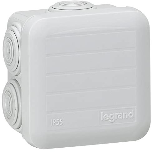 Legrand LEG94516 - Caja de derivación cuadrada (65 x 65 x 40 mm, cierre con sistema de clip), color gris