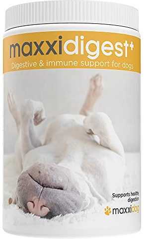 maxxipaws maxxidigest+ Prebióticos y Probióticos para Perros - Soporte Digestivo e Inmunológico - Suplemento en Polvo, 375g