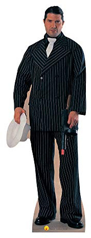 Star Cutouts Cut Out of Gangster in Pinstripe Suit (Black)
