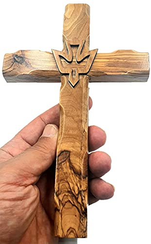 Wall Hanging Hand Carved Olive Wood Dove Christian Cross Jerusalem