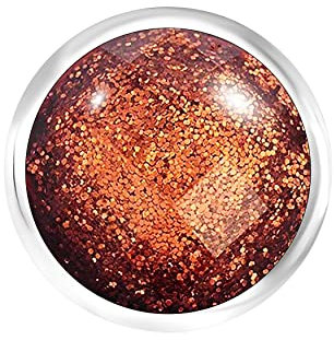 ANDANTE Glitzernder Chunk Click-Button Druckknopf (Braun) für Chunk-Armbänder, Chunk-Ringe und andere Chunk-Accessoires