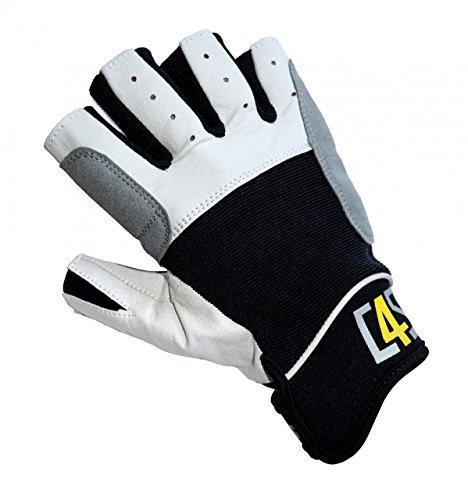 crazy4sailing Damen Herren Segelhandschuhe Regatta - 5 Finger-frei, Farbe:schwarz, Größe:XL