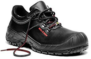 ELTEN Sicherheitsschuhe Renzo Low ESD S3, Damen und Herren, Leder, Stahlkappe, leicht, robust 48, Schwarz