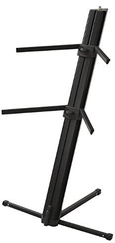 Adam Hall Stands SKS 22 XB - Keyboardständer 2-Fach, Auflagen stufenlos verstellbar bis zu 110cm, einklappbar, schwarz