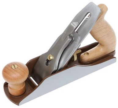 DICTUM® Pialla n. 4, in ferro SK4, piallatrice per legno con angolo di taglio a 45°, lama da 50 mm, spessore ferro da 3 mm, strumento per la lavorazione del legno, con sacchetto in misto iuta e cotone