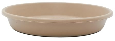 The HC Companies Flower Pot Saucers - Plastic Plant Saucer for Outdoors & Indoors - Traditional Design Plant Pot Trays for Water Drainage - Durable & Stylish Round Plant Tray (21-inch Sandstone)