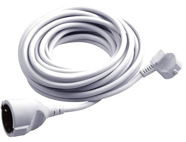 Meister Kunststoff-Verlängerungskabel 3 m – für innen (IP20) – Schuko-Kupplung – weiß