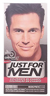Just For Men, Tinte Colorante en champu para el cabello del hombre. Elimina las canas y rejuvenece el cabello en 5 minutos. Castaño Negro, 30 ml
