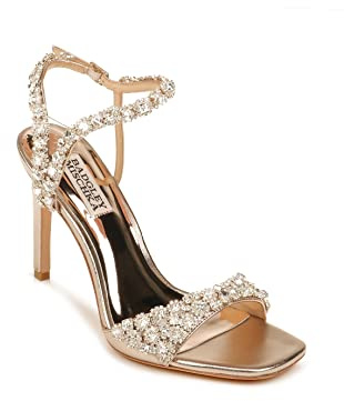 Badgley Mischka Damen Galia갈리아galiagalia加利亞galiagaliaغالياgalia Sandale mit Absatz, Champagner-Metallic, 38 EU