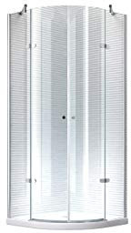 Poseidon Viertelkreis Duschkabine - Dusche - Duschabtrennung 90x90x195cm - R55-6mm (ohne Duschtasse)