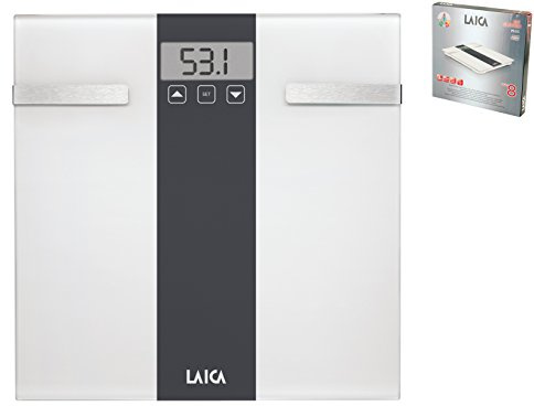 Laica Bilancia Pesapersone Body Composition, Bianco/Grigio, 180 kg