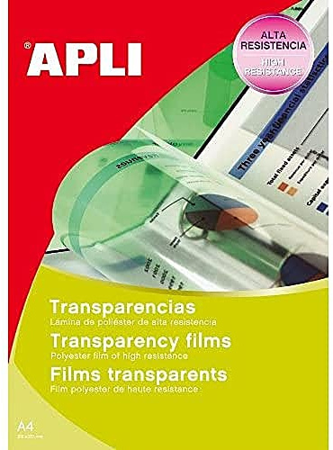 APLI 1269 - Láminas para transparencias (20 unidades, para impresión de inyección de tinta)