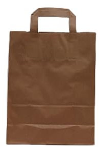 250x Papiertragetaschen Braun Papiertaschen Papiertüten M. Flachhenkel 22+10x28cm