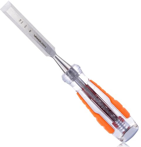 VANQUISH High-Impact Wood Chisel with One-Piece Forged Blade 3/4 Inch Go-Thru Mortise Chisel for Woodworking (4605)