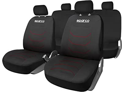 Sparco Set Completo Di Coprisedili Corsa Ner, Rosso Universali, Rosso