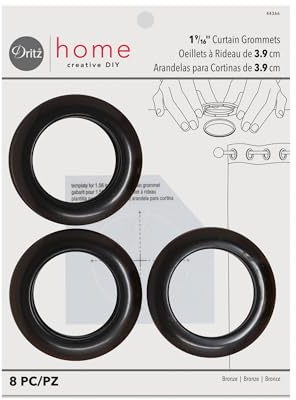 Dritz 1-9/16-Inch Inner Diameter Plastic Curtain Grommets, Pack of 8, Bronze