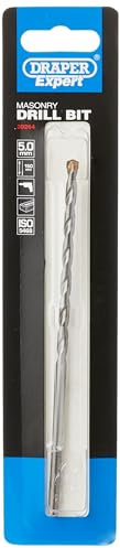 Draper Expert 39264 - Broca para mampostería de 5 mm x 150 mm, herramientas con punta de carburo de tungsteno, broca de vástago recto, flauta fresada