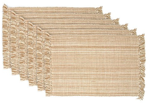 DII Variegated Tabletop Collection, Placemat Set3x19, Taupe, 6 Piece