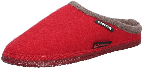 Giesswein Pantoufles Dannheim Cerise 38 - Chaussons Chauds en Feutre pour Hommes et Femmes, Mules antidérapantes, Chaussons en Laine Unisexes