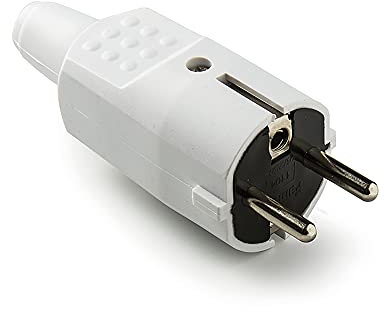 FAMATEL - Clavija goma IP44 | Goma termoplástica | TT | 16A | 250V | Blanco